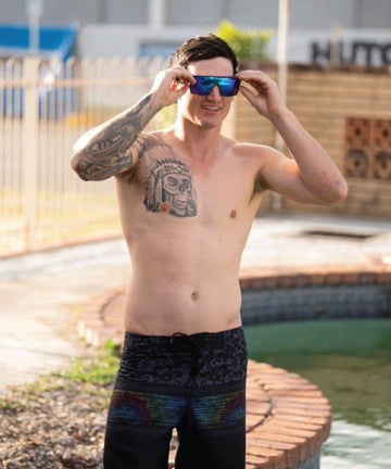 Unit Command Sunglasses - Black / Blue Polarised